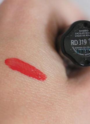 Помада-блеск-лак shiseido lacquer rouge rd319 pomodoro2 фото