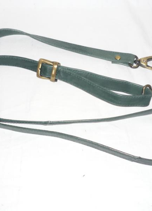 Зеленый плечевой кожаный ремень съемная ручка с карабинами на сумку3 фото