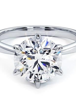 Женское золотое кольцо tyffany с бриллиантом 3,00 карат hpht/cvd. для предложения/помолвки