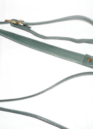 Зеленый плечевой кожаный ремень съемная ручка с карабинами на сумку4 фото