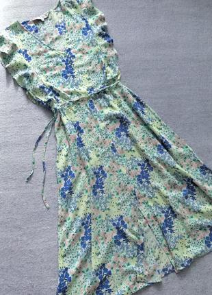 Сукня міді в ніжний квітковий принт1 фото