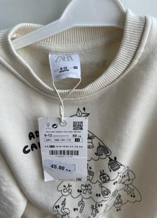 Свитшот zara, толстовка, худи зара, 9-12 м, 80, 12-18 м, 86, кофта, кофточка3 фото