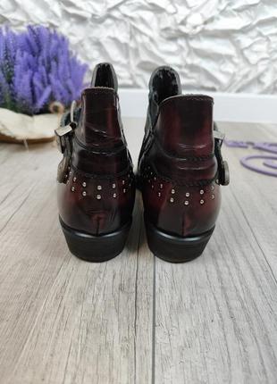 Женские кожаные ботинки казаки натуральная кожа бордовые италия размер 407 фото