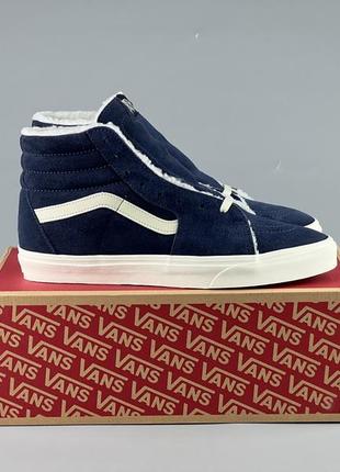 Кожаные кеды утепленные мехом vans sk8-hi1 фото