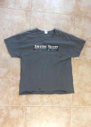 Jurassic valley t-shirt "xl" парк юрського періоду футболка вінтажна на hanes зроблена на гаїті