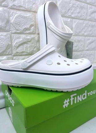 Жіночі крокси сабо crocs platform white білі нереально круті crocs1 фото