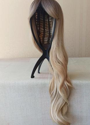 Довга перука блонд, з чубчиком, нова, термостійка, парик