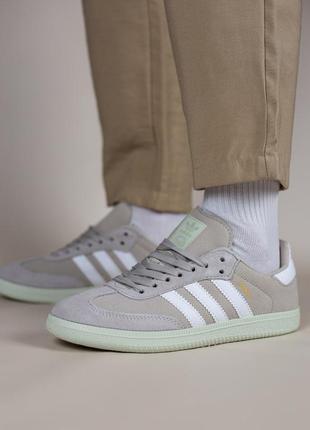 Женские кеды кроссовки адидас классические adidas samba beige8 фото