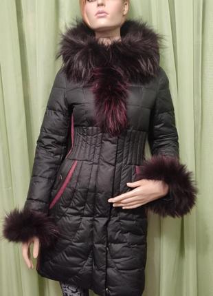 Пальто теплое женское чёрное "finebabycat"5 фото