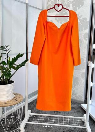 Стильная бандаж на платье оранжевого цвета boohoo1 фото