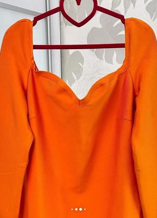 Стильная бандаж на платье оранжевого цвета boohoo2 фото