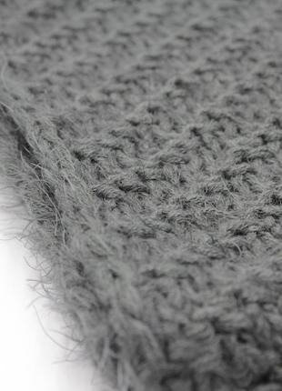 Сірий жіночий хомут з ворсинками зимовий, шарф труба осінній/зимовий колір - графіт, снуд великий теплий5 фото
