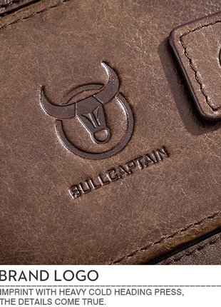 Брендовий чоловічий гаманець bullcaptain, з натуральної шкіри.10 фото