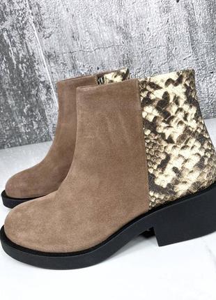 Натуральные кожаные и замшевые демисезонные и зимние ботинки цвета шоколад8 фото