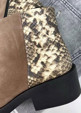 Натуральные кожаные и замшевые демисезонные и зимние ботинки цвета шоколад10 фото