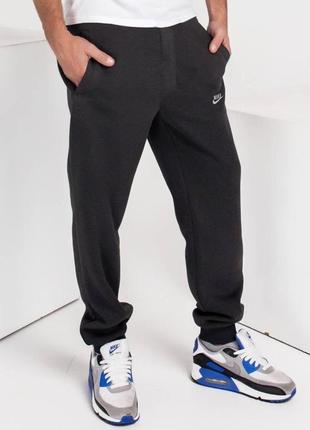 Мужские батальные спортивные штаны nike темно-серые1 фото