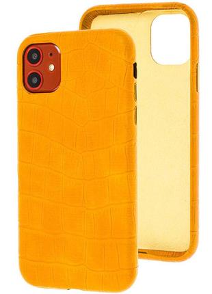 Кожаный чехол croco leather для apple iphone 11 (6.1")2 фото