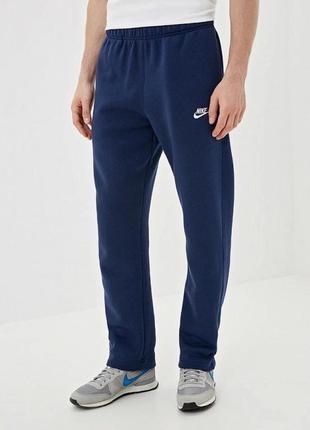 Мужские полубатальные спортивные штаны nike темно-синие1 фото
