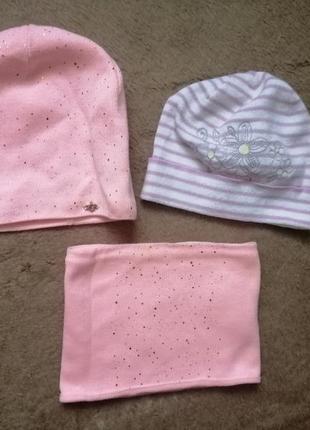 Дві шапочки на весну  на  дівчинку  8-10 років ог 52-58 см.