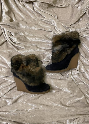 Замшевые зимние ботинки с овчиной springway, 376 фото