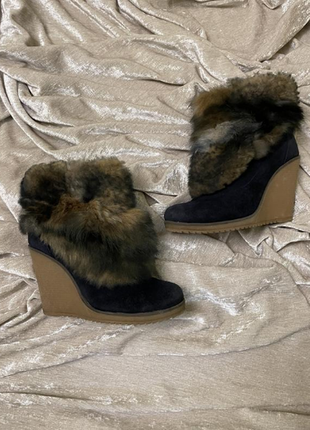 Замшевые зимние ботинки с овчиной springway, 377 фото