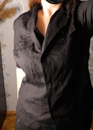 Новая черная рубашка с короткими рукавами, не тянется, размер 504 фото