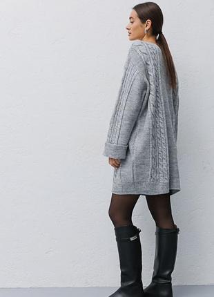 Довгий вязаний светр туніка oversize4 фото