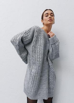 Довгий вязаний светр туніка oversize3 фото