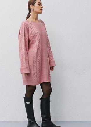 Длинный вязаный свитер туника oversize