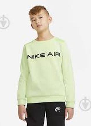 Подростковая кофта свитшот nike   air  fleece  lime black3 фото