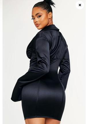 Платье корсет черное корсетное атлас шелк хс с plt3 фото