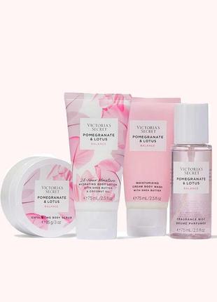 Подарунковий набір вікторія сікрет victoria's secret pomegranate and lotus the balance starter kit виктория сикрет набор3 фото