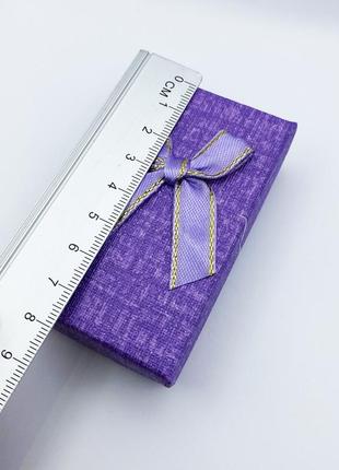 Коробочка для украшений под набор фиолетовая с бантом4 фото