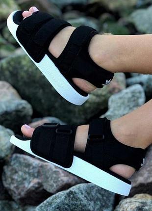 🔥удобные и стильные сандали adidas Calças sandals black сандалі босоніжки босоножки2 фото