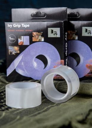 Багаторазова стрічка кріплення 1 м ivy grip tape ,  скотч двосторонній