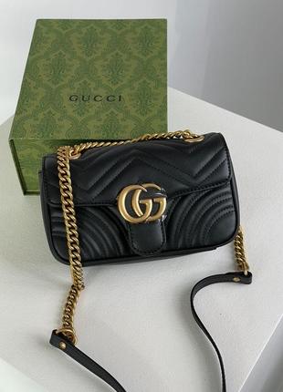 Gucci marmont mini shoulder bag, gold hardware
