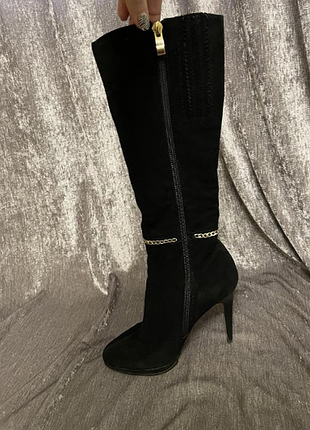 Черные замшевые сапоги сапоги springway, 37