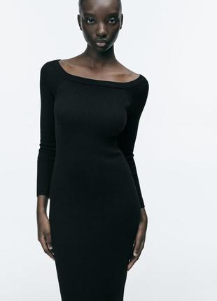 Чорна сукня в рубчик від zara , в наявності ✅3 фото