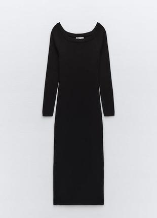 Чорна сукня в рубчик від zara , в наявності ✅6 фото
