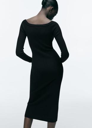 Чорна сукня в рубчик від zara , в наявності ✅5 фото