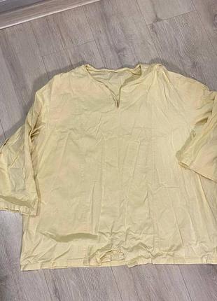 Рубашка желтая женская домашняя одежда большой размер1 фото