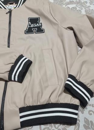 Куртка бомбер актуальная базовая эко кожа овер сайз over size5 фото