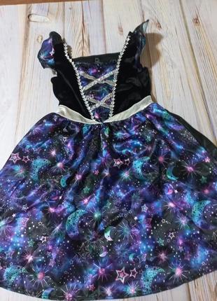 Карнавальний костюм сукня на хеллоуїн,відьма,зірочка,ніч, місяць1 фото
