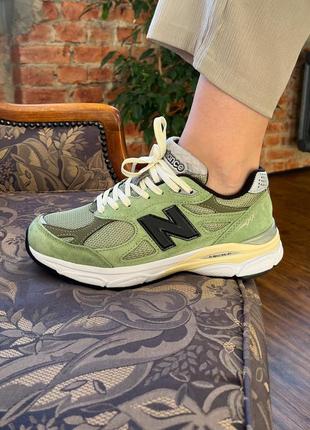 Классные кроссовки new balance 990 green black зелёные унисекс 36-45 р