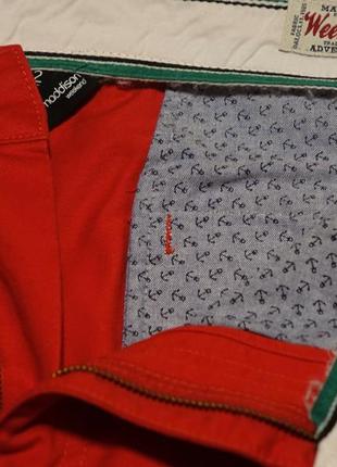 Эпатажные ярко-красные неформальные х/б брюки - чиносы maddison weekend англия 32/342 фото