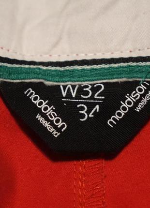 Эпатажные ярко-красные неформальные х/б брюки - чиносы maddison weekend англия 32/344 фото