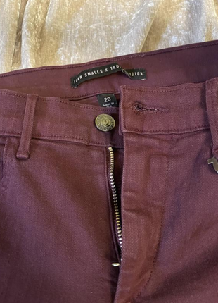 Крутые бордовые джинсы true religion, 26