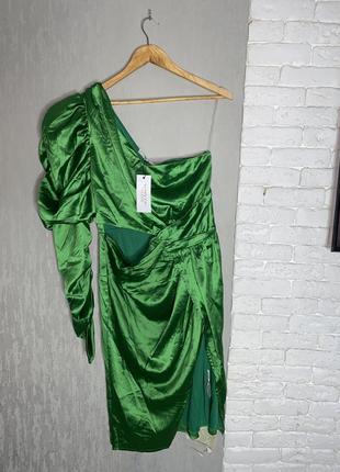 Сукня на одне плече плаття з одним об’ємним рукавом boohoo, xl3 фото