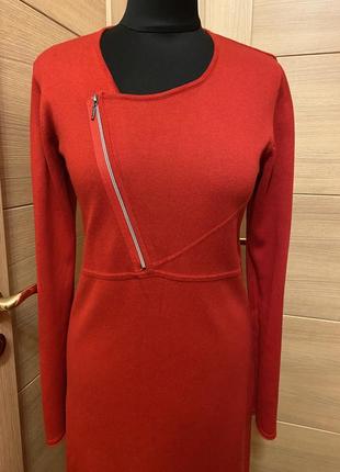 Стильное красное трикотажное платье большого размера 48, 50 размер или м, л5 фото