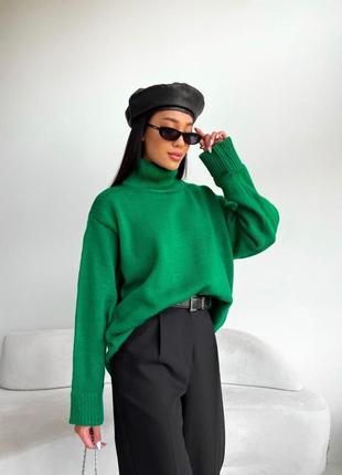 Свитер женский oversize однотонный massimo 154 зелёный